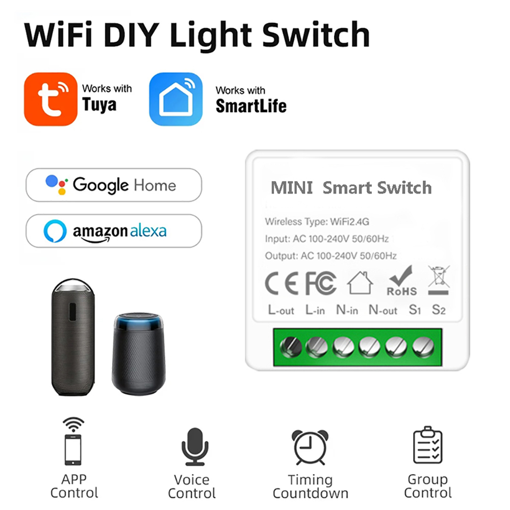 2 طريقة التحكم Tuya Mini 16A W - مراجعة Smart Home Automation Diy وسعره